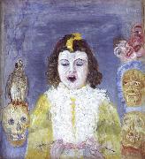 James Ensor The Girl with Masks oil painting on canvas